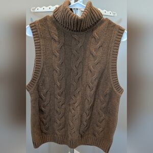 GAP Brown Sleeveless Turtleneck Sweater